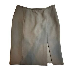 Armani Collezioni Black Wool Slit Pencil Skirt Made in Italy Womens Size 10